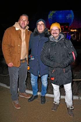 Kevin Kuske, Jan Sosniok und Thomas Drechsel bei der Eröffnung des Christmas Garden 2025 im Botanischen Garten Berlin. Berlin, 19.11.2025 Foto:xN.xKubelkax xFuturexImagex christmas_garden_5113