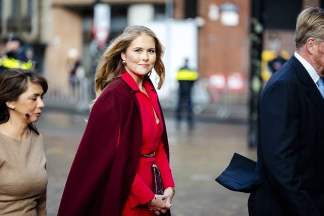 THE HAGUE King Willem-Alexander and Princess Amalia arrive at the Grote Kerk (Great Church) for the Special Joint Session of the Senate and House of Representatives, marking the eightieth anniversary of the first joint parliamentary session since the Second World War. The session reflected on the end of the war and the meaning of freedom in a time of conflict and polarization. ANP JEROEN JUMELET netherlands out - belgium out  Copyright: xx x542569547x originalFilename: 542569547.jpg