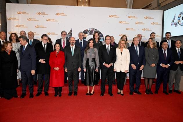 40th anniversary of the creation of the CEOE Foundation Former Prime Minister Mariano Rajoy, Minister of Defense Margarita Robles, Queen Letizia, CEOEO President Antonio Garamendi and CEOE Foundation President Fátima Bánez attended the celebration of the 40th anniversary of the creation of the CEOE Foundation at the Teatro Real in Madrid, on November 20, 2025, in Madrid Spain The event aims to highlight the role of Spanish companies as relevant actors in the progress, modernization and welfare of Spanish society ACT CEOE ANNIVERSARY THEATER REAL COMPANIES 20 NOVEMBER 2025 José Madrid Madrid Madrid Spain  Copyright: xJosÃ xOlivax 7112344
