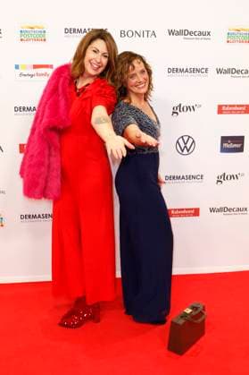 Madita van Hülsen und Kate Kitchenham bei der 18. Verleihung der Goldenen Bild der Frau 2025 im Stage Theater im Hafen. Hamburg, 19.11.2025 Foto:xC.xTamckex xFuturexImagex goldene_bild_5181