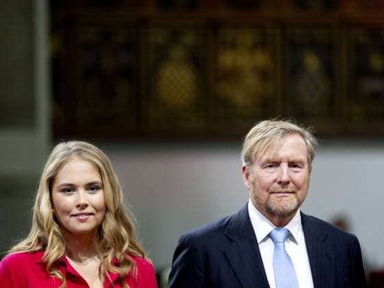 THE HAGUE King Willem-Alexander and Princess Amalia attended the Special Joint Session of the Senate and House of Representatives in the Grote Kerk (Great Church) to mark the eightieth anniversary of the first joint parliamentary session since the Second World War. The session reflected on the end of the war and the meaning of freedom in a time of conflict and polarization. ANP KOEN VAN WEEL netherlands out - belgium out  Copyright: xx x542576160x originalFilename: 542576160.jpg