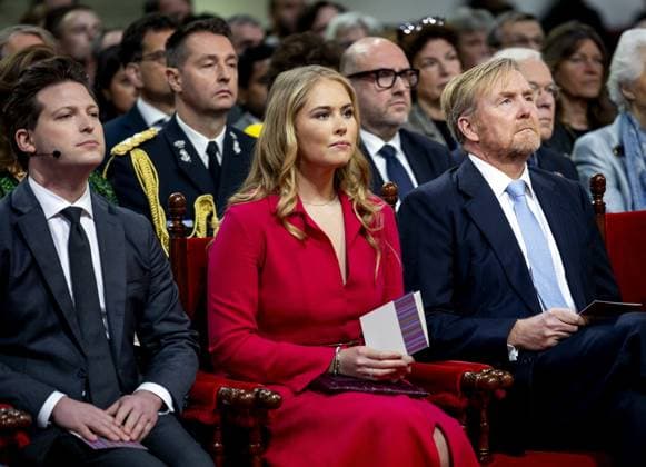 THE HAGUE King Willem-Alexander and Princess Amalia attended the Special Joint Session of the Senate and House of Representatives in the Grote Kerk (Great Church) to mark the eightieth anniversary of the first joint parliamentary session since the Second World War. The session reflected on the end of the war and the meaning of freedom in a time of conflict and polarization. ANP KOEN VAN WEEL netherlands out - belgium out  Copyright: xx x542578026x originalFilename: 542578026.jpg
