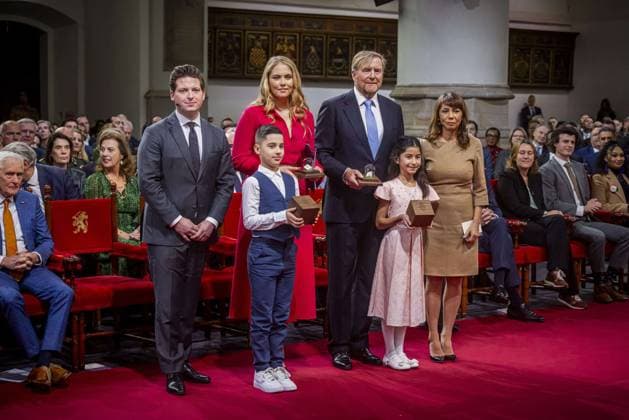 Royals at Special Joint Meeting of the States General - The Hague Grote Kerk (Great Church) King Willem-Alexander and Princess Amalia of Orange attend a Special Joint Session of the Senate and House of Representatives in the Grote Kerk (Great Church) in The Hague. November 20 marks exactly eighty years since parliament first convened jointly after World War II. Photo by Bruno Press ABACAPRESS.COM The Hague Netherlands  Copyright: xBrunoxPress ABACAx