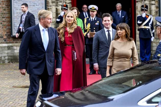 Den Haag, The Netherlands, 2025-11-20 11:33:43 THE HAGUE, 20-11-2025, Grote Kerk (Great Church) King Willem-Alexander and Princess Amalia of Orange attend a Special Joint Session of the Senate and House of Representatives in the Grote Kerk (Great Church) in The Hague. November 20 marks exactly eighty years since parliament first convened jointly after World War II. PHOTO: NLBeeld Patrick van Emst Credit: NL Beeld Patrick van Emst  Copyright: xx x