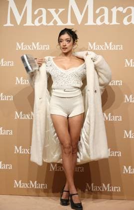 November 20, 2025, Tokyo, Japan - Japanese model Rola poses for a photo call for Italian high fashion brand Max Mara popup store preview event in Tokyo on Thursday, November 20, 2025. (photo by Yoshio Tsunoda AFLO)  aflo_311008022