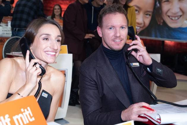 f l Jana WURZENBERGER, Julian NAGELSMANN, national soccer coach 30 RTL Spendenmarathon Wir helfen Kindern , television, 20 21 11 2024 in Huerth, Germany,