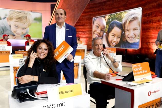 Lilly Becker, Wolfram Kons and Henry Maske at the 30 RTL Spendenmarathon 2025 in Studio 8 of EMG Studios Hürth, 20 11 2025 Foto:xR.xStoffelsx xFuturexImagex spendenmarathon_5111