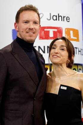 Julian Nagelsmann with girlfriend Lena Wurzenberger at the 30 RTL Spendenmarathon 2025 in Studio 8 of EMG Studios Hürth, 20 11 2025 Foto:xR.xStoffelsx xFuturexImagex spendenmarathon_5128