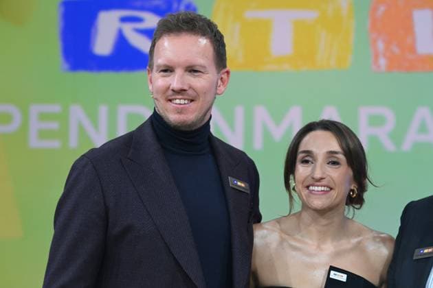 f l Julian NAGELSMANN, national soccer coach with partner Lena WURZENBERGER, 30 RTL Spendenmarathon Wir helfen Kindern , television, 20 21 11 2024 in Huerth, Germany,