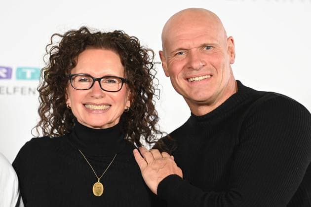 Thorsten LEGAT, former soccer player, with his wife Alexandra 30 RTL Spendenmarathon Wir helfen Kindern , television, 20 21 11 2024 in Huerth, Germany,