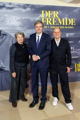 Opening Gala 25 French Film Week Kirsten Niehuus, Francois Delattre and Christian Bräuer at the opening gala of the 25 French Film Week at the Delphi Filmpalast with the film The Stranger on 20 11 2025 in Berlin Copyright: xEventpressxKochanx