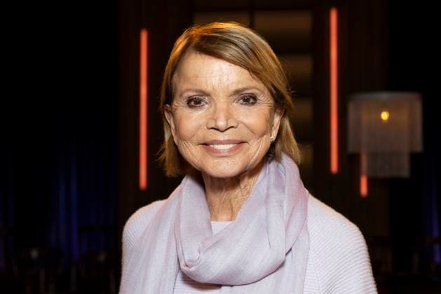 Actress Uschi GLAS, portrait, portrait, friendly, laughter, guest in the TV program ,,Koelner Treff,,, on WDR television, recording on 20 11 2025
