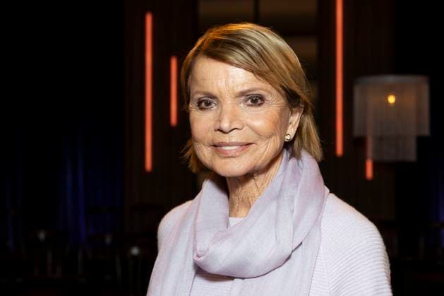 Actress Uschi GLAS, portrait, portrait, friendly, laughter, guest in the TV program ,,Koelner Treff,,, on WDR television, recording on 20 11 2025