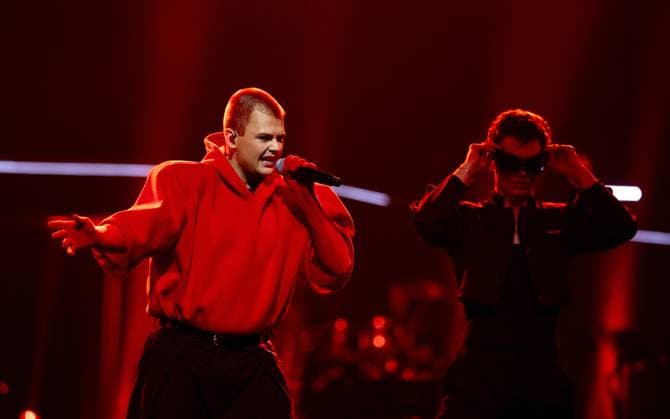 AMSTERDAM - Red Sebastian (Seppe Herreman) during the 5th anniversary of the Grand Eurovision Song Contest in the Ziggo Dome. ANP SANDER KONING netherlands out - belgium out  Copyright: xx x542623045x originalFilename: 542623045.jpg