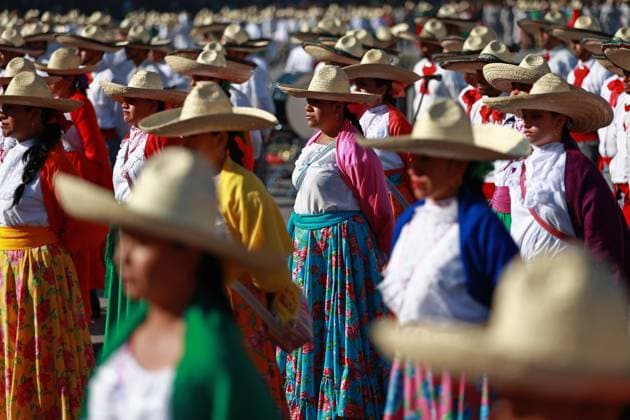 Mexico celebrates 115th Anniversary of the Mexican revolution with grand parade MEXICO CITY, MEXICO - NOVEMBER 20: Women dressed in traditional outfits take part in Mexico’s Revolution Day Parade commemorating the 115th anniversary of the Mexican Revolution at Zocalo Square in Mexico City, Mexico on November 20, 2025. Daniel Cardenas Anadolu Mexico City Mexico. Editorial use only. Please get in touch for any other usage.  Copyright: x2025xAnadoluxDanielxCardenasx
