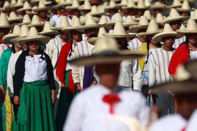 Mexico celebrates 115th Anniversary of the Mexican revolution with grand parade MEXICO CITY, MEXICO - NOVEMBER 20: People dressed in traditional outfits take part in Mexico’s Revolution Day Parade commemorating the 115th anniversary of the Mexican Revolution at Zocalo Square in Mexico City, Mexico on November 20, 2025. Daniel Cardenas Anadolu Mexico City Mexico. Editorial use only. Please get in touch for any other usage.  Copyright: x2025xAnadoluxDanielxCardenasx