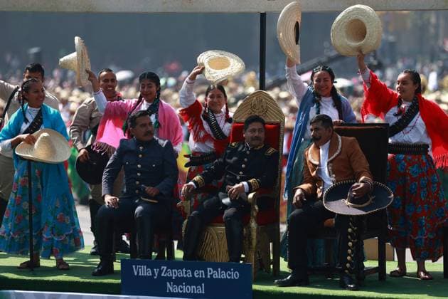 Mexico celebrates 115th Anniversary of the Mexican revolution with grand parade MEXICO CITY, MEXICO - NOVEMBER 20: People dressed in traditional outfits take part in Mexico’s Revolution Day Parade commemorating the 115th anniversary of the Mexican Revolution at Zocalo Square in Mexico City, Mexico on November 20, 2025. Daniel Cardenas Anadolu Mexico City Mexico. Editorial use only. Please get in touch for any other usage.  Copyright: x2025xAnadoluxDanielxCardenasx