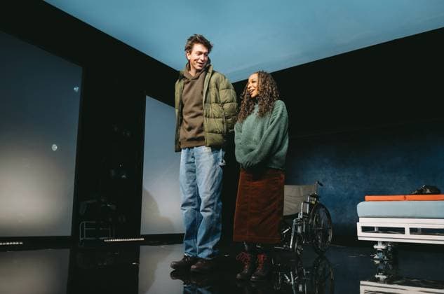November 20, 2025, New York, Ny, United States: Nicholas Braun and Kara Young are seen onstage during curtain call for the Off-Broadway Opening Night of Gruesome Playground Injuries . Held at Lucille Lortel Theatre in New York. Dinara Khairova Zuma Press November 20, 2025. New York United States - ZUMAp281 20251120_zea_p281_001 Copyright: xPhotoxImagexPressx