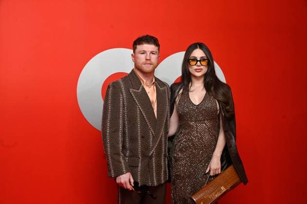 GQ Men of The Year Awards - Arrivals Saul Alvarez and his wife Fernanda Gomez attend the red carpet for 2025 GQ Men of the Year Awards at Hotel Reforma. on November 20, 2025 in Mexico City, Mexico. Mexico City CDMX Mexico Copyright: xCarlosxTischlerx