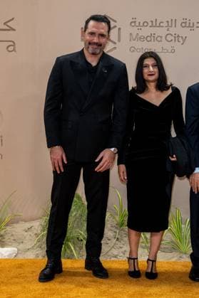 Opening of Doha Film Festival - Doha Dhafer L’Abidine and Raja Amari arrive to the opening ceremony of Doha Film Festival 2025, at Katara cultural village, in Doha, Qatar, on November 20, 2025. Photo by Ammar Abd Rabbo ABACAPRESS.COM Doha Qatar  Copyright: xAbdxRabboxAmmar ABACAx