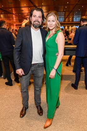 abb Daniel Fehlow and Jessica Ginkel pair of actors at the WORLD PREMIERE of ALIZE by Cirque du Soleil at Theater am Potsdamer Platz on 20 11 2025 in Berlin Berlin Germany