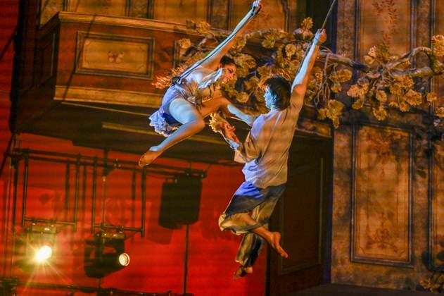 abb performers artists acrobats at the show in the Manage at the WORLD PREMIERE of ALIZE by Cirque du Soleil at the Theater am Potsdamer Platz on 20 11 2025 in Berlin Berlin Germany