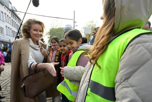 Queen Mathilde Visits The Kubus Youth Library ANTWERPEN, BELGIUM - NOVEMBER 21: Queen Mathilde of Belgium pictured visiting the Kubus Youth Library during the Reading Aloud Week on November 21, 2025 in Antwerpen, Belgium, 21 11 2025 Antwerpen Belgium  Copyright: xPhilipxReynaersx