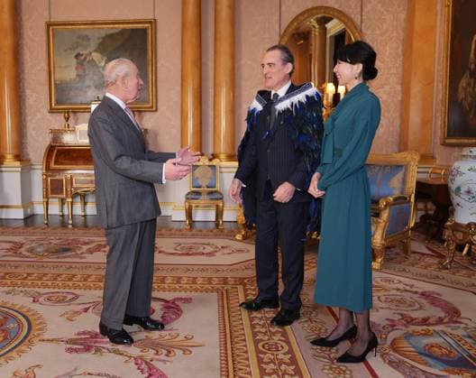 Audience at Buckingham Palace King Charles III during an audience with Hamish Cooper, High Commissioner for New Zealand, and his partner Misako Kitaoka, at Buckingham Palace, London. Picture date: Friday November 21, 2025., Credit:Avalon.red Avalon UK, London  Copyright: xAvalon.redx xAvalonx 1053729604