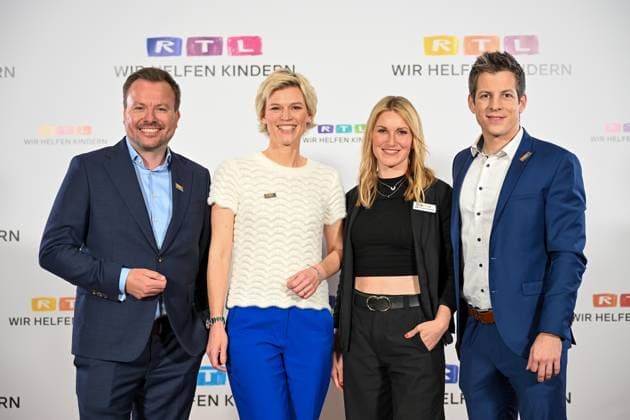 30 RTL Spendenmarathon 2025 on 21 11 2025 at EMG Studio 8 in Hürth From left to right Oliver Beckmeier, Verena Fels, Daniela Will, Daniel Schüler at the 30 RTL Spendenmarathon 2025 on 21 11 2025 at EMG Studio 8 in Hürth xJFx