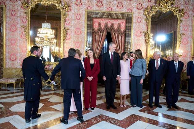 Spanish King Felipe VI and Letizia with Princess of Asturias Leonor de Borbon , Princess Sofia de Borbon and Queen Sofia of Greece attending the imposition of the necklace of the Order Golden Fleece Toison de Oro in Madrid Cordon Press 