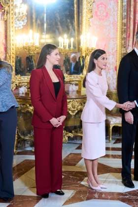 Spanish King Felipe VI and Letizia with Princess of Asturias Leonor de Borbon , Princess Sofia de Borbon and Queen Sofia of Greece attending the imposition of the necklace of the Order Golden Fleece Toison de Oro in Madrid Cordon Press 