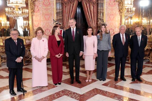 Spanish King Felipe VI and Letizia with Princess of Asturias Leonor de Borbon , Princess Sofia de Borbon and Queen Sofia of Greece attending the imposition of the necklace of the Order Golden Fleece Toison de Oro in Madrid Cordon Press  JesusxBriones