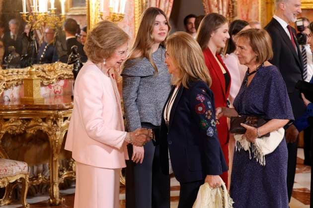 Spanish King Felipe VI and Letizia with Princess of Asturias Leonor de Borbon , Princess Sofia de Borbon and Queen Sofia of Greece attending the imposition of the necklace of the Order Golden Fleece Toison de Oro in Madrid Cordon Press  JesusxBriones