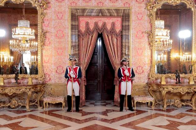 Spanish King Felipe VI and Letizia with Princess of Asturias Leonor de Borbon , Princess Sofia de Borbon and Queen Sofia of Greece attending the imposition of the necklace of the Order Golden Fleece Toison de Oro in Madrid Cordon Press  JesusxBriones