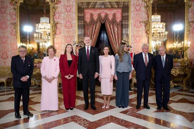 Spanish King Felipe VI and Letizia with Princess of Asturias Leonor de Borbon , Princess Sofia de Borbon and Queen Sofia of Greece attending the imposition of the necklace of the Order Golden Fleece Toison de Oro in Madrid Cordon Press 