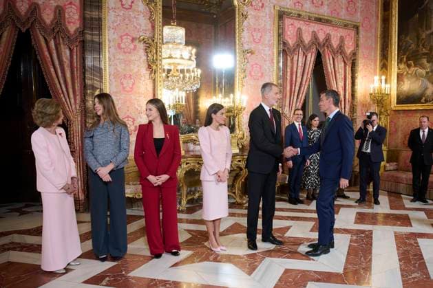 Spanish King Felipe VI and Letizia with Princess of Asturias Leonor de Borbon , Princess Sofia de Borbon and Queen Sofia of Greece attending the imposition of the necklace of the Order Golden Fleece Toison de Oro in Madrid Cordon Press 