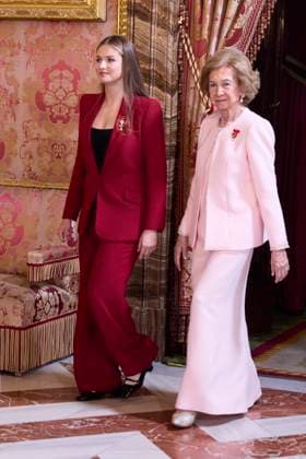Spanish King Felipe VI and Letizia with Princess of Asturias Leonor de Borbon , Princess Sofia de Borbon and Queen Sofia of Greece attending the imposition of the necklace of the Order Golden Fleece Toison de Oro in Madrid Cordon Press  miguelcordoba