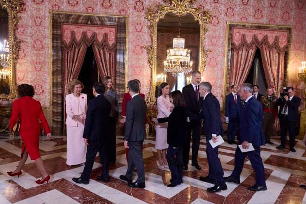 Spanish King Felipe VI and Letizia with Princess of Asturias Leonor de Borbon , Princess Sofia de Borbon and Queen Sofia of Greece attending the imposition of the necklace of the Order Golden Fleece Toison de Oro in Madrid Cordon Press  miguelcordoba