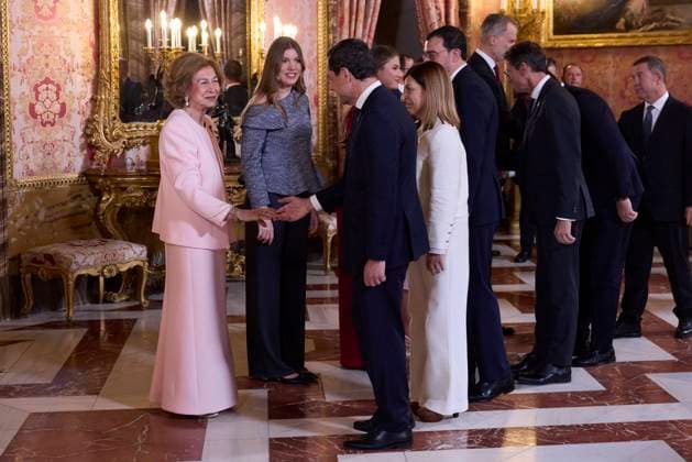 Spanish King Felipe VI and Letizia with Princess of Asturias Leonor de Borbon , Princess Sofia de Borbon and Queen Sofia of Greece attending the imposition of the necklace of the Order Golden Fleece Toison de Oro in Madrid Cordon Press  miguelcordoba