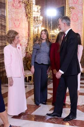 Spanish King Felipe VI and Letizia with Princess of Asturias Leonor de Borbon , Princess Sofia de Borbon and Queen Sofia of Greece attending the imposition of the necklace of the Order Golden Fleece Toison de Oro in Madrid Cordon Press  miguelcordoba