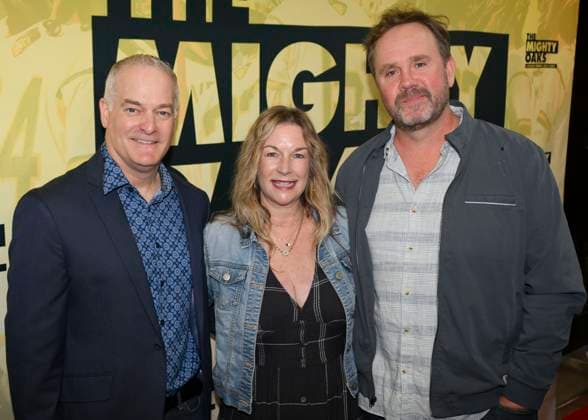 November 20, 2025, Westwood, California, USA: Actor and producer DAVID GORYL, producer STACEY GORYL HARTY and writer and director BRENDAN HARTY attend the Los Angeles red carpet premiere of The Mighty Oaks Premiere. Westwood USA - ZUMAb173 20251120_aap_b173_001 Copyright: xBillyxBennightx