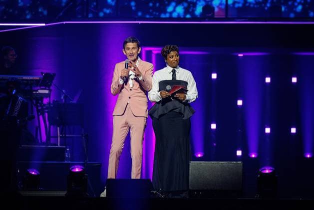 The Netherlands, 2025-11-20 20:54:41 NLD Amsterdam 20251120 - 5th edition of the Big Song Festival in Ziggo Dome. Pictured: Cornald Maas, Edsilia Rombley.  Copyright: xx x