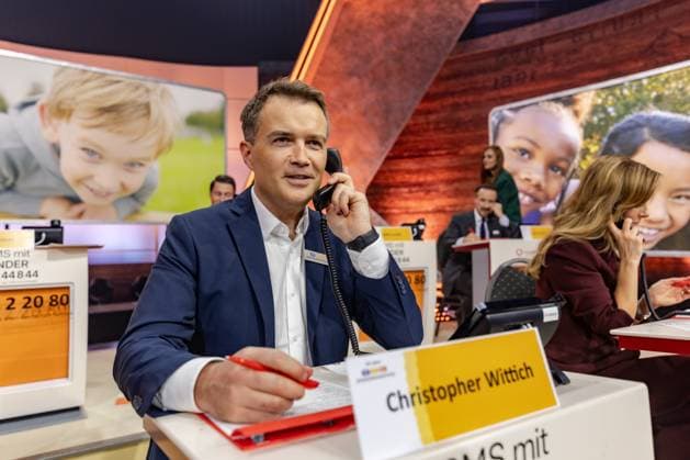 RTL Spendenmarathon in Cologne, 21 11 2025 Christopher WITTICH The 30th RTL Spendenmarathon is currently running at the EMG studios in Cologne Hürth For the first time, the anniversary will be broadcast for 30 hours Celebrity supporters accept donations for children in need live on the donation hotline Cologne Hürth North Rhine-Westphalia Germany Copyright: xBonn.digitalx