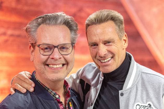 RTL telethon in Cologne, 21 11 2025 Music producer Christian Geller and Jürgen Milski Producer of Big Brother with Zlatko and Jürgen The 30th RTL telethon is currently running at the EMG studios in Cologne Hürth For the anniversary, the program will be broadcast for 30 hours for the first time Celebrity supporters accept do Copyright: xBonn.digitalx