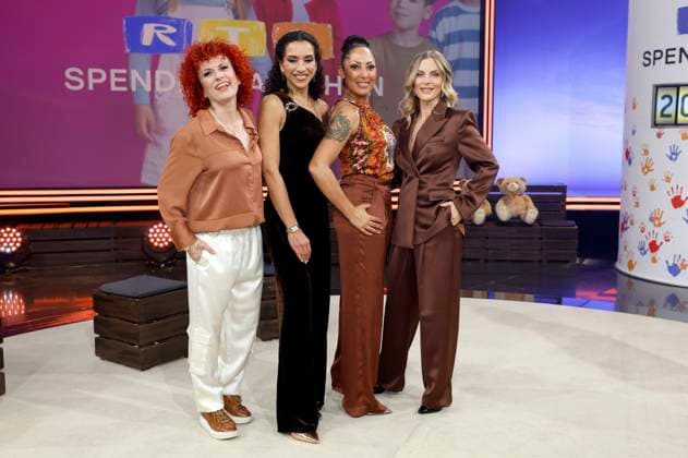 Lucy Diakovska, Nadja Benaissa, Jessica Wahls and Sandy Mölling from No Angels at the 30 RTL Spendenmarathon 2025 in Studio 8 at EMG Studios Hürth, 21 11 2025 Foto:xR.xStoffelsx xFuturexImagex spendenmarathon_5797
