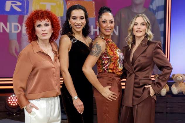 Lucy Diakovska, Nadja Benaissa, Jessica Wahls and Sandy Mölling from No Angels at the 30 RTL Spendenmarathon 2025 in Studio 8 at EMG Studios Hürth, 21 11 2025 Foto:xR.xStoffelsx xFuturexImagex spendenmarathon_5800