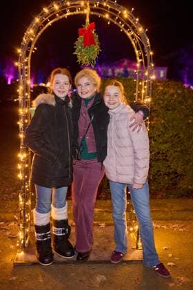 Eva Imhof with twin stoats Luisa l and Lilly r Opening of Christmas at Tierpark Friedrichsfelde 2025 on 21 11 2025 in Berlin Christmas at Tierpark Friedrichsfelde