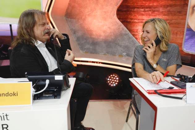 Leslie Mandoki and Gesa Eberl at the 30 RTL Spendenmarathon 2025 in Studio 8 at EMG Studios Hürth, 21 11 2025 Foto:xR.xStoffelsx xFuturexImagex spendenmarathon_5859
