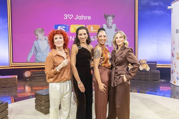RTL telethon in Cologne, 21 11 2025 No Angels Lucy Diakovska , Nadja Benaissa, Jessica Wahls and Sandy Mölling The 30th RTL telethon is currently running at the EMG studios in Cologne Hürth For the first time, 30 hours of broadcasting will be held for the anniversary Celebrity supporters accept donations for children in need live on the donation phone Copyright: xBonn.digitalx