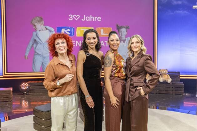 RTL telethon in Cologne, 21 11 2025 No Angels Lucy Diakovska , Nadja Benaissa, Jessica Wahls and Sandy Mölling The 30th RTL telethon is currently running at the EMG studios in Cologne Hürth For the first time, 30 hours of broadcasting will be held for the anniversary Celebrity supporters accept donations for children in need live on the donation phone Copyright: xBonn.digitalx